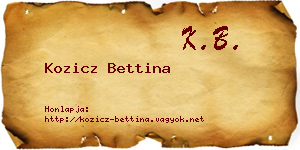 Kozicz Bettina névjegykártya