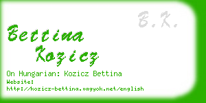 bettina kozicz business card